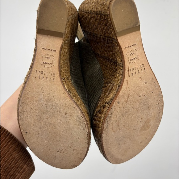 Stuart Weitzman Gray Wedge Espadrille Sandals 10 - Picture 3 of 4